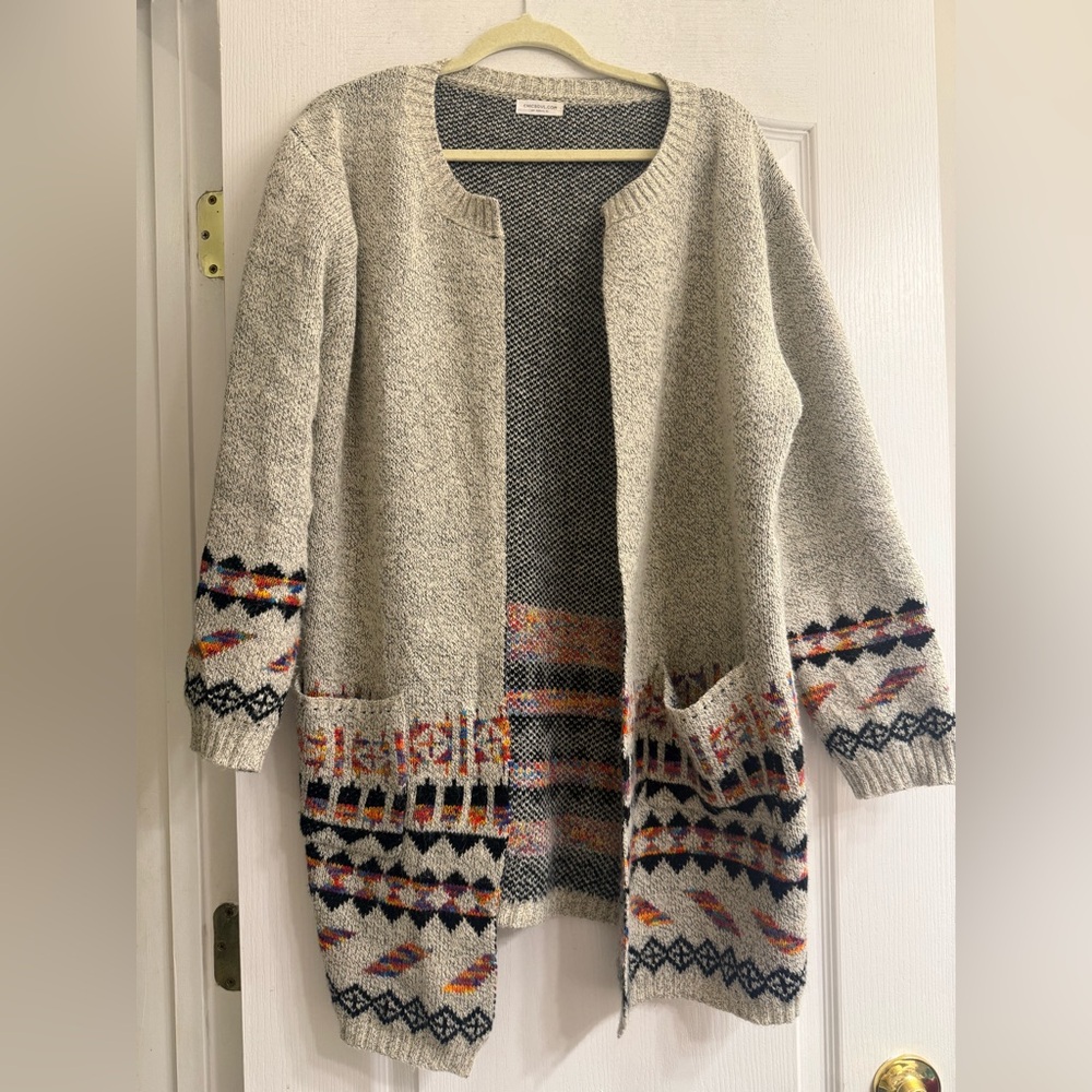 Chic Soul Fuzzy by the Fire Aztec Desert Fall Halloween Knit Cardigan - size 1X